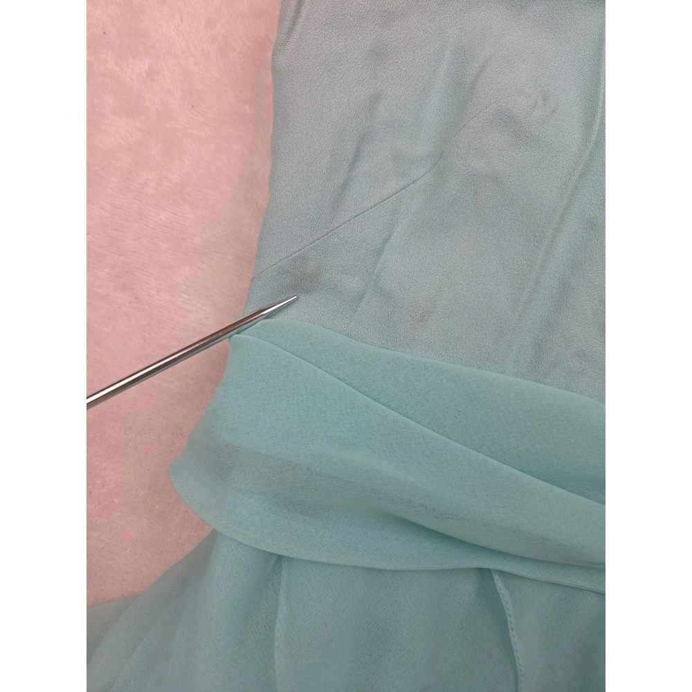 Vtg Felix Arbeo Aventura 1970s Green Chiffon Cape Goddess Evening Gown Dress S - Picture 10 of 16
